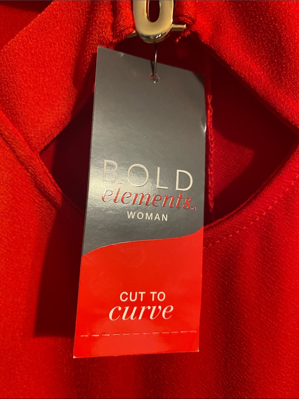 BOLD elements Red Cold-Shoulder Keyhole Blouse - Picture 3 of 9